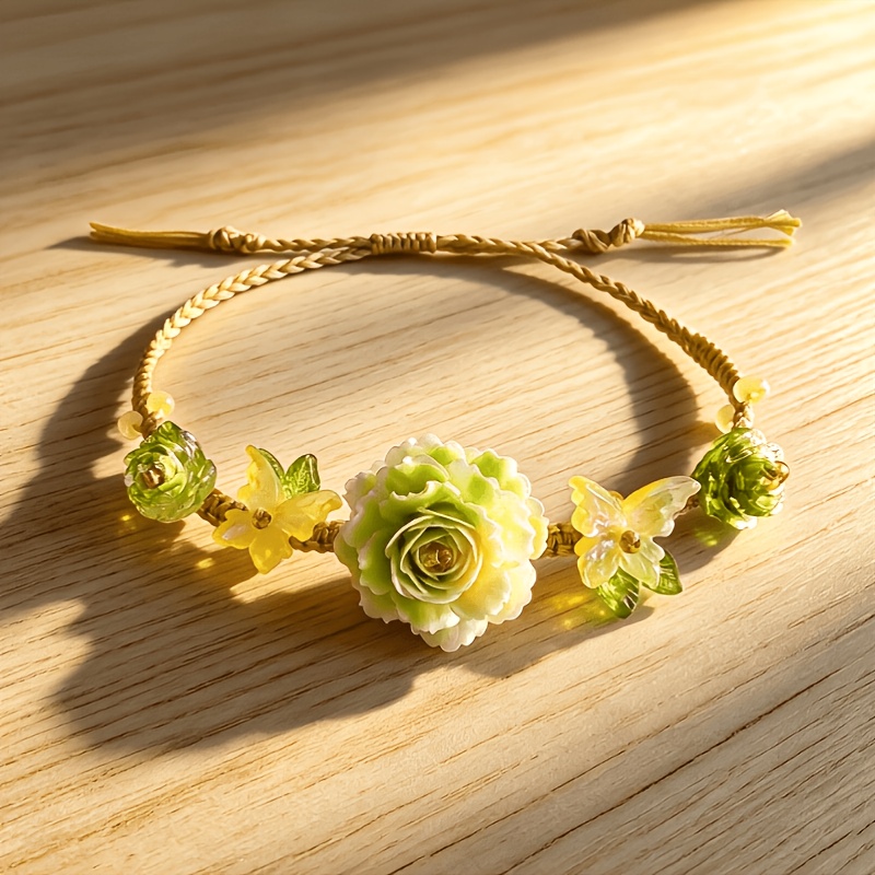 Two-Tone Rose Handwoven Bracelet