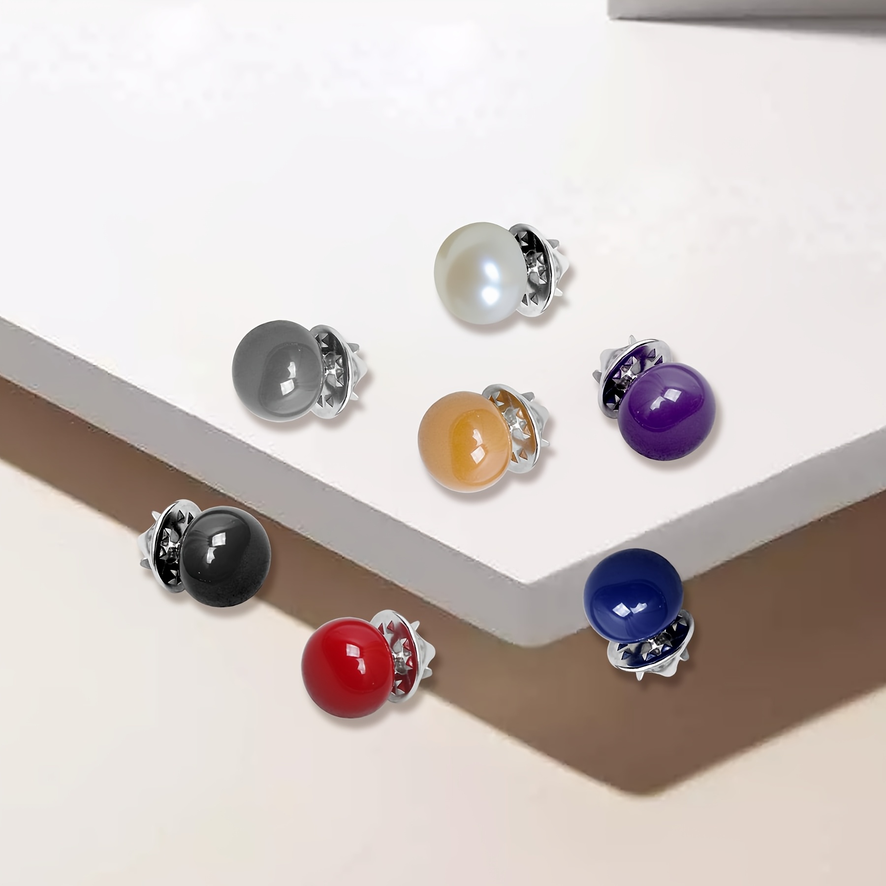 20pcs Assorted Color Anti-Slip Imitation Pearl Snap Pins