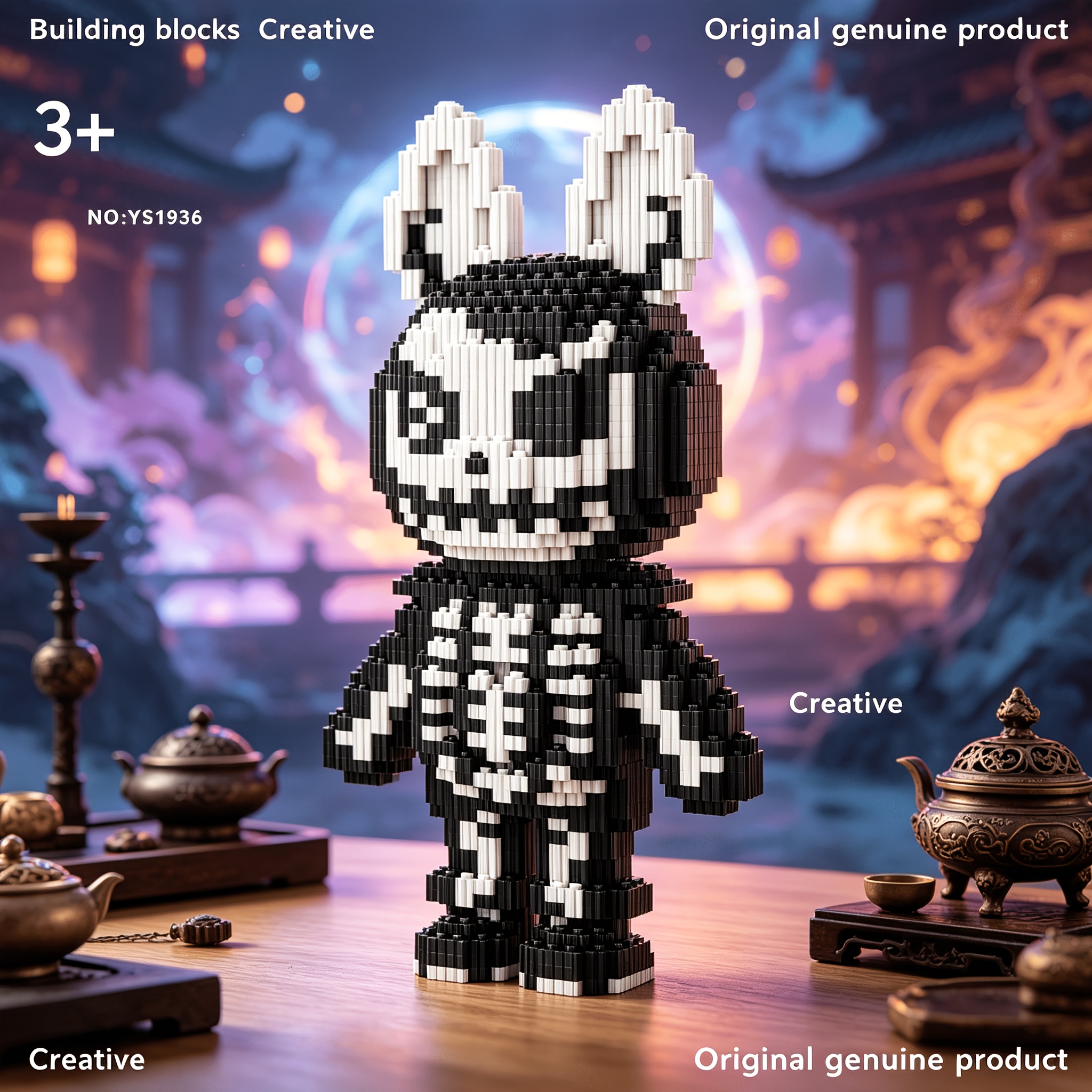 Skull Rabbit Building Block Beast Series 3D Puzzle