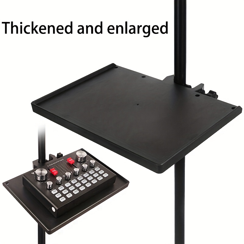 TEMU Universal Microphone Stand Tray, Adjustable Microphone Stand Tray, Clamps Practical Stands. Used For Music Stands For Sheet Music, Live