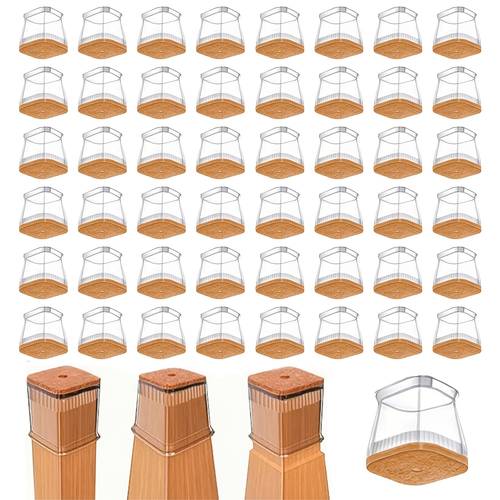item picture 48pcs anti slip furniture pads silicone chair pads silent home furniture additions square table and chair leg protection pads noise reduction and scratch prevention suitable for small coffee shop living room