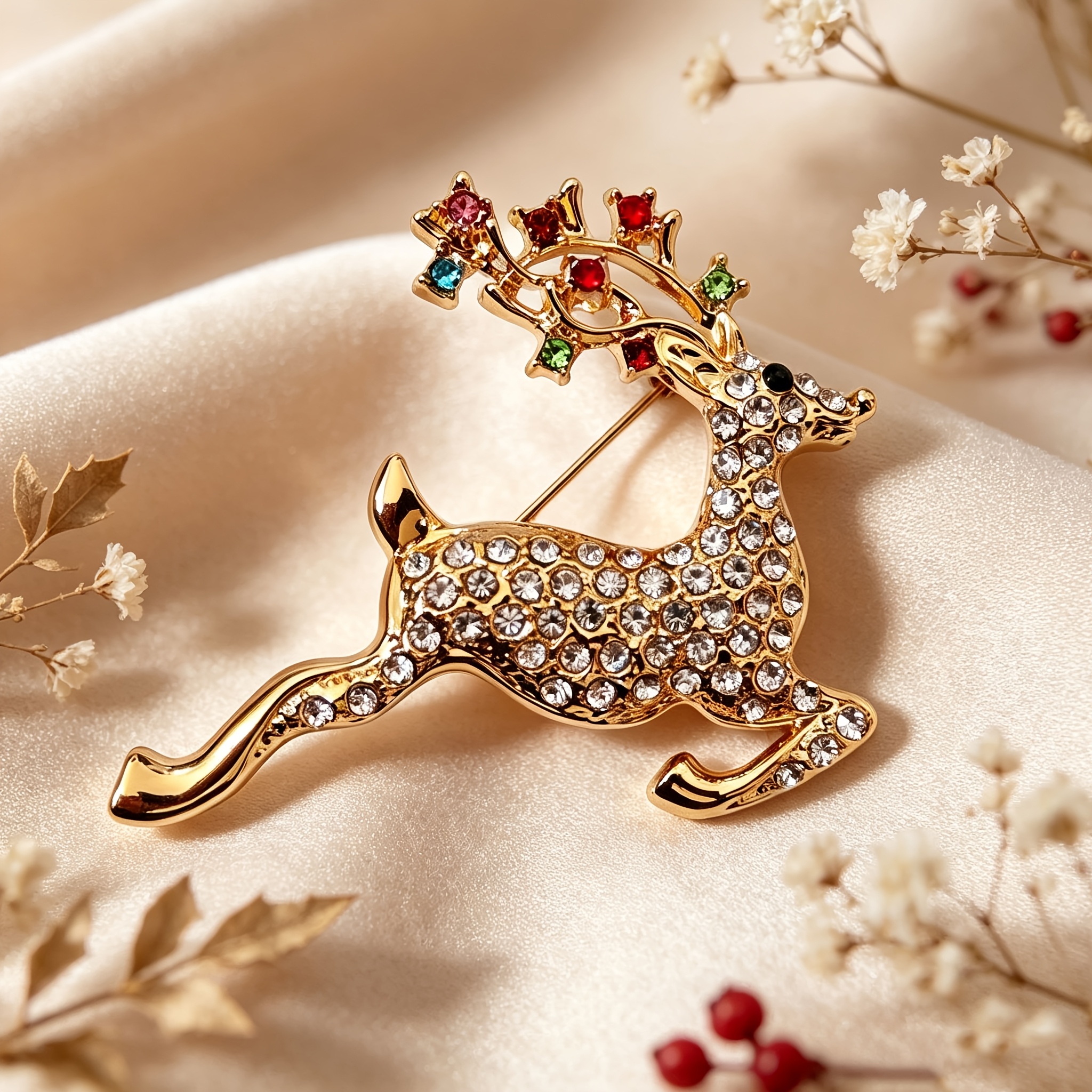TEMU Broche de de Correr, Pin de Metal de , Broche Accesorio de Decoración de Navidad para Abrigo y Traje de Otoño Invierno