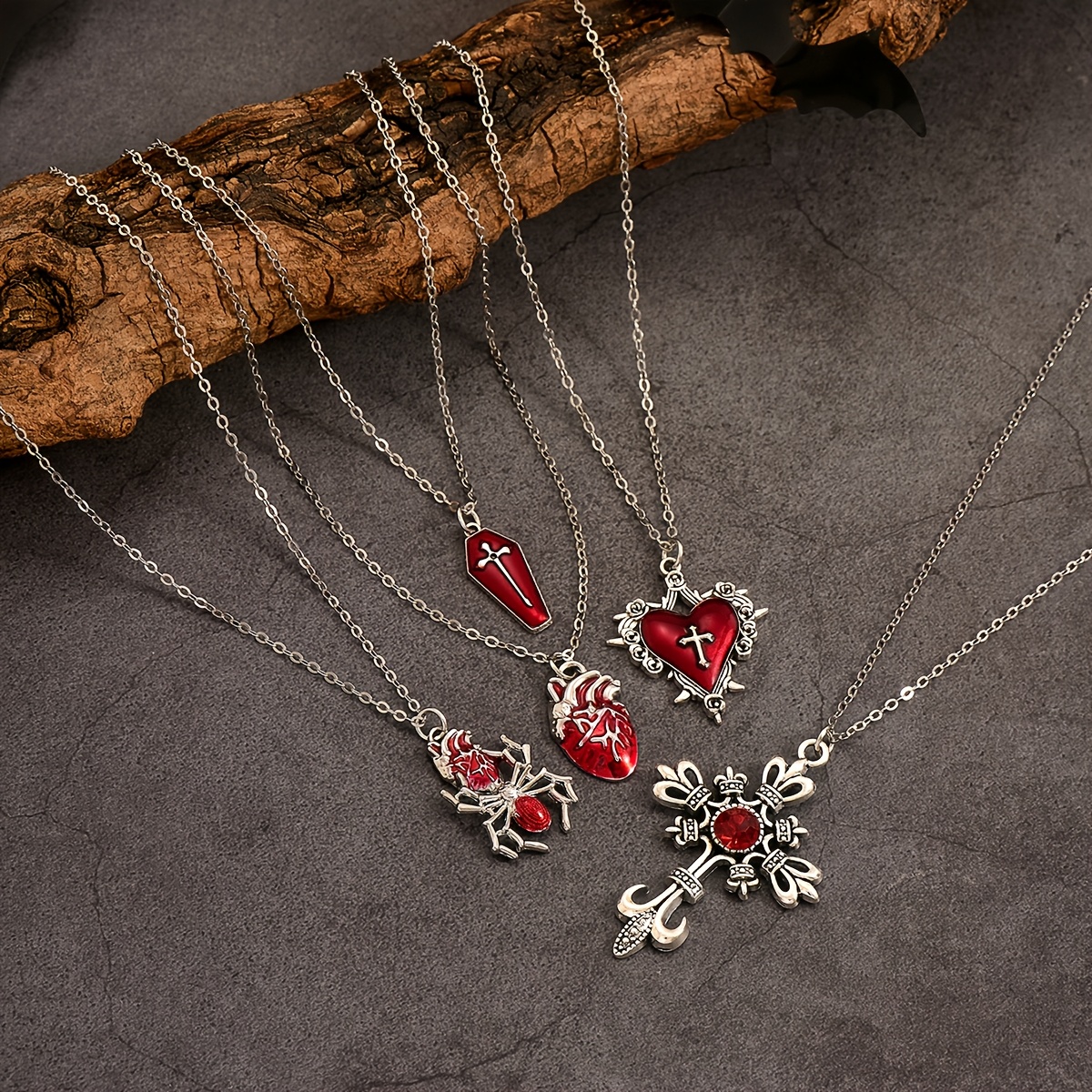 5pcs Gothic Layered Multi-Chain Necklaces Set