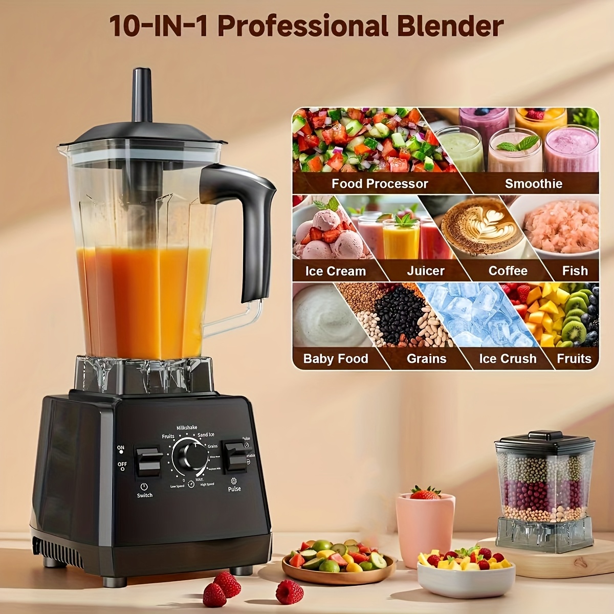 Professional Blender, Smoothies Blender with 2 Containers, 68oz... product image 6