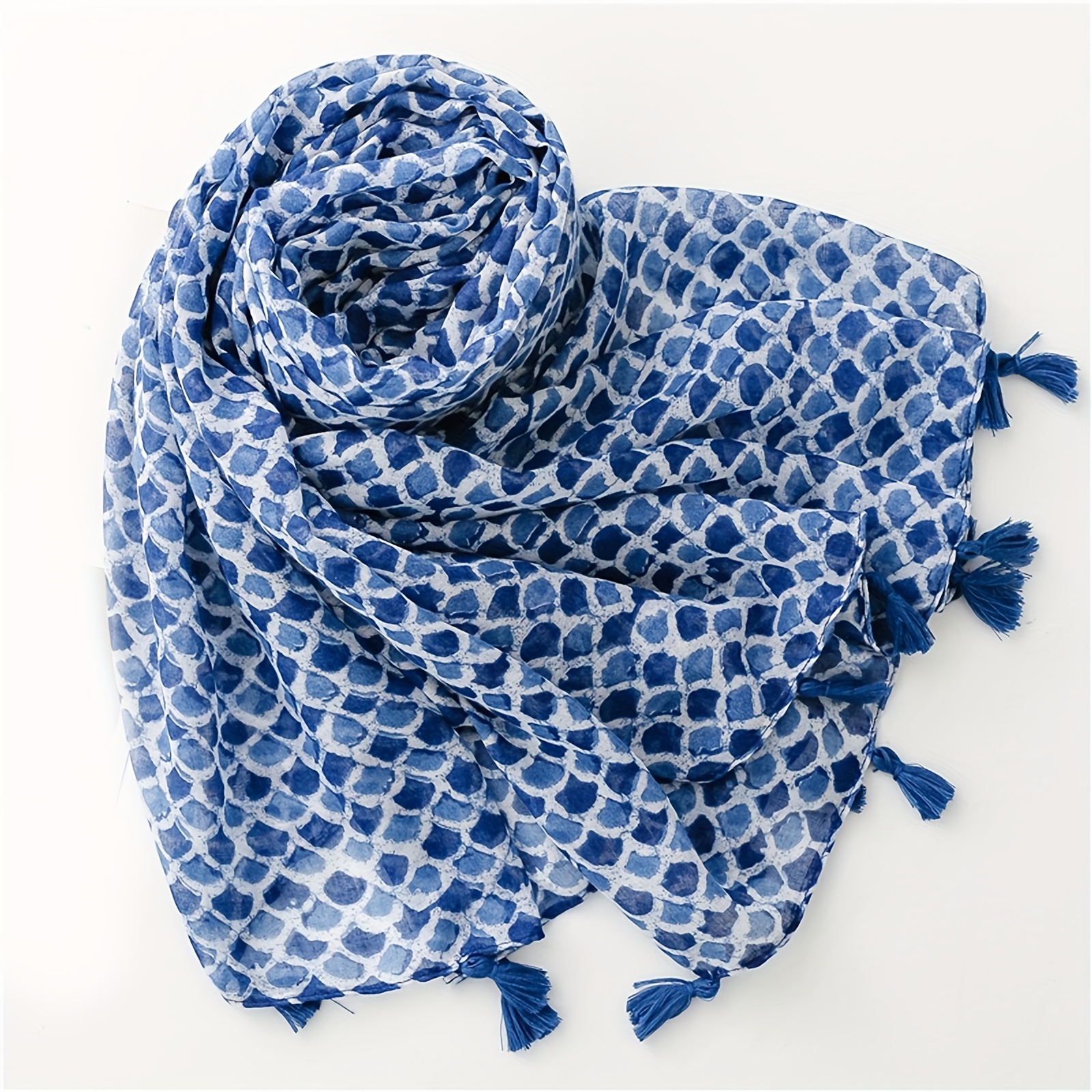 Image of 1pc 180 X 85cm Headscarf, Women's Soft Rectangular Scarf, Outdoor Scarf, Spring Summer Thin Beach Scarf, Popular Anti-sand Headscarf, Fashionable Printed Warm Shawl