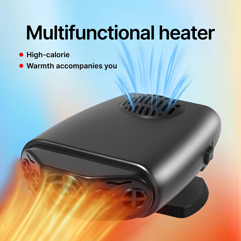 Heavy-Duty Portable Heater with Fast Heating - Compact car heater, Two-Speed Adjustment, Car Plug Plug-in (12V), for Home, Office, Garage, Camping, RV - Ideal for Quick Warmth in Cold Weather, Portable Heater, Home Comfort, Sleek Design, Reliable Performance, Office Workers, Garage Heating, Lightweight Design, Durable Construction, Outdoor Enthusiasts