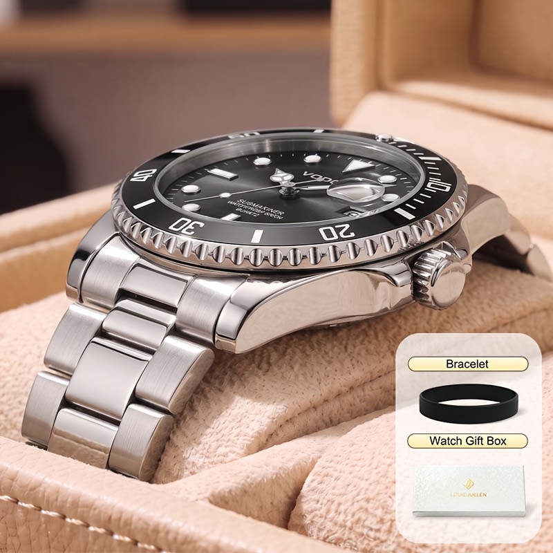 TEMU Juego de 3 relojes de pulsera unisex clásicos de lujo , totalmente mecánicos, con esfera de simple, relojes de pulsera de vestir adecuados para