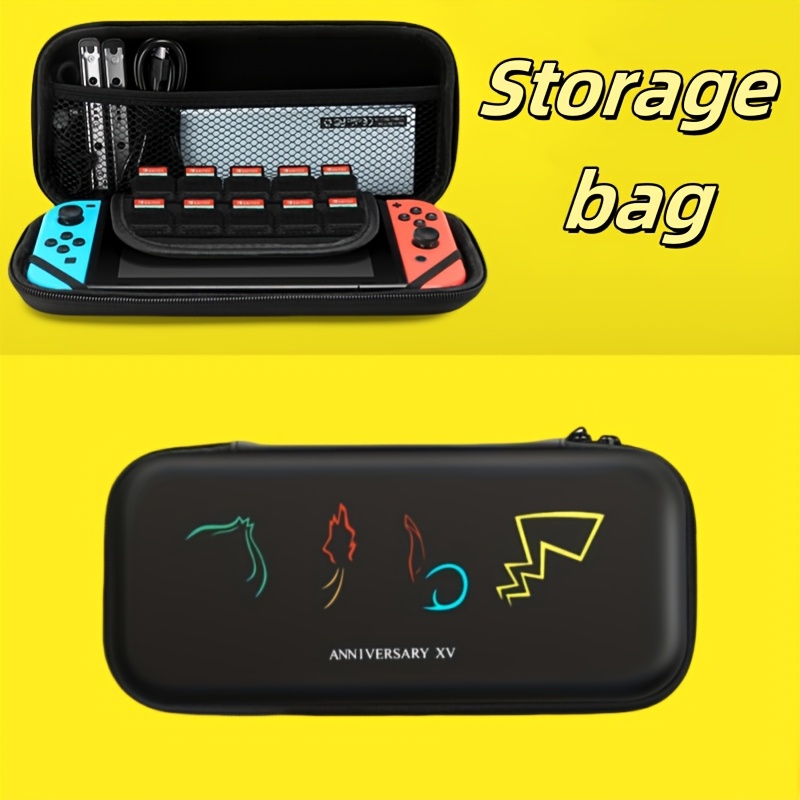 

For Switch Travel Case - Shockproof Eva Hard Shell With 10 Game Card Slots, Cable & Accessory Mesh Pockets, Storage Bag For Switch