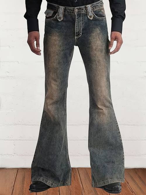 mens vintage distressed jeans fashion casual