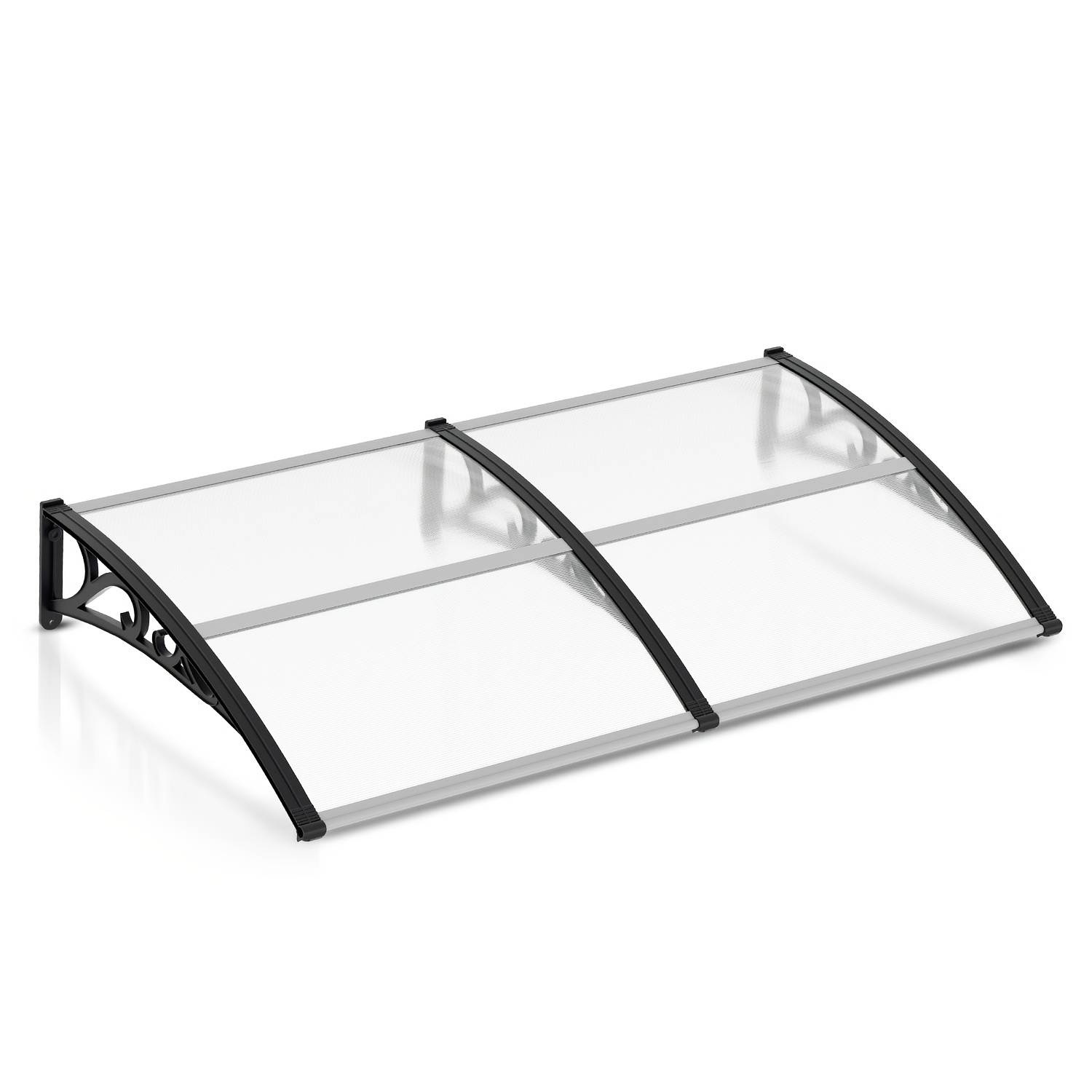 Image of Sonnewelt Canopy For Front Door 200x100cm, Polycarbonate Canopy 6mm, Pp Bracket, Transparent Arched Canopy, Extremely Weather-resistant, Protects Against Rain, Snow And