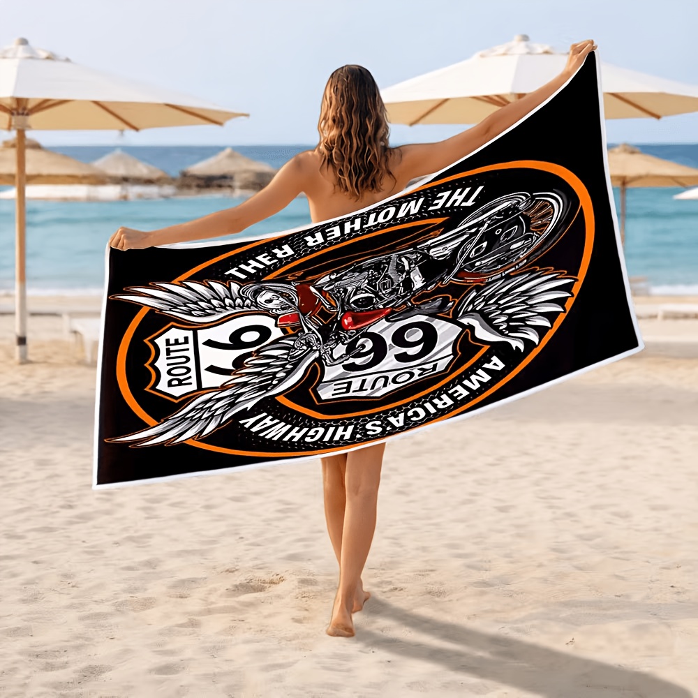 TEMU Telo da spiaggia per moto , 1 pezzo - Telo da spiaggia, Telo da bagno per interni, e portatile, per spiaggia - Campeggio - Viaggio - Uso moderno
