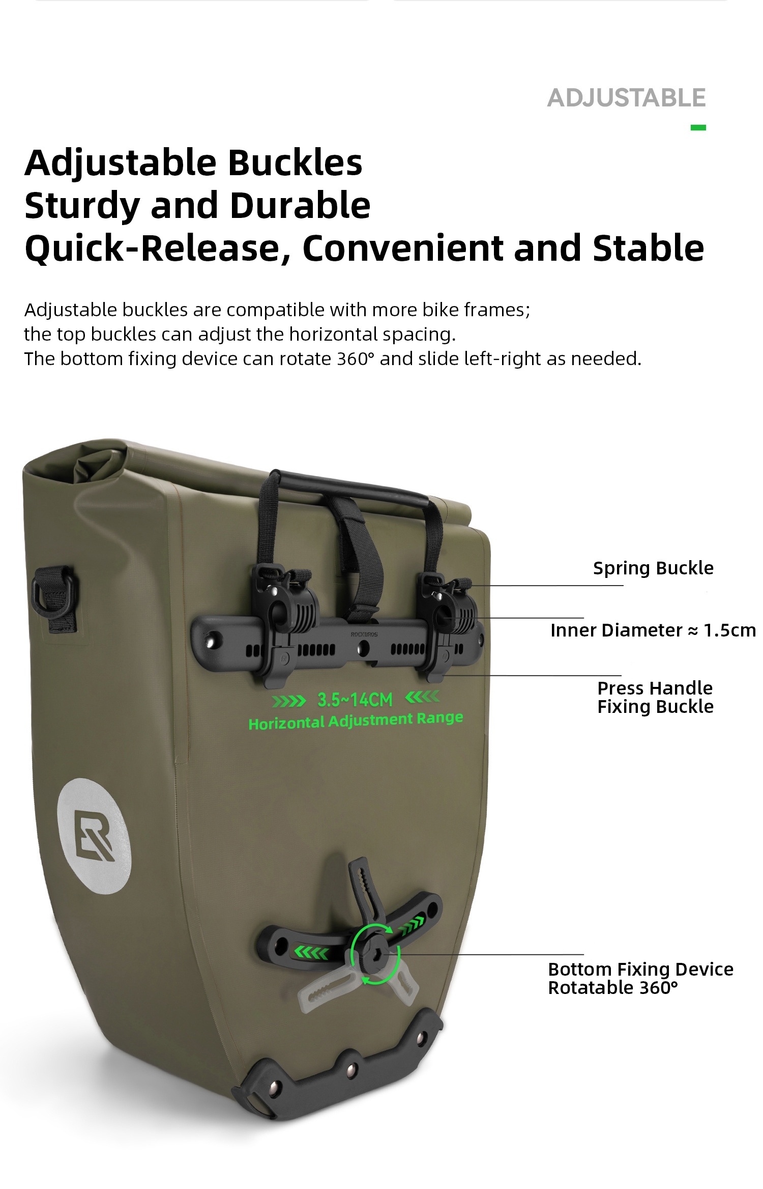 Waterproof Bike Pannier Bag 20L Big Capacity Bicycle Rear Rack Bag Shoulder Bag Handbag Travel Cycling Accessories