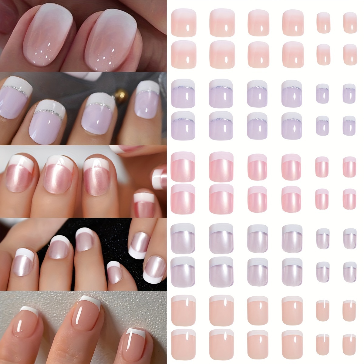 

1005# Box Model 5 French Short False Nails