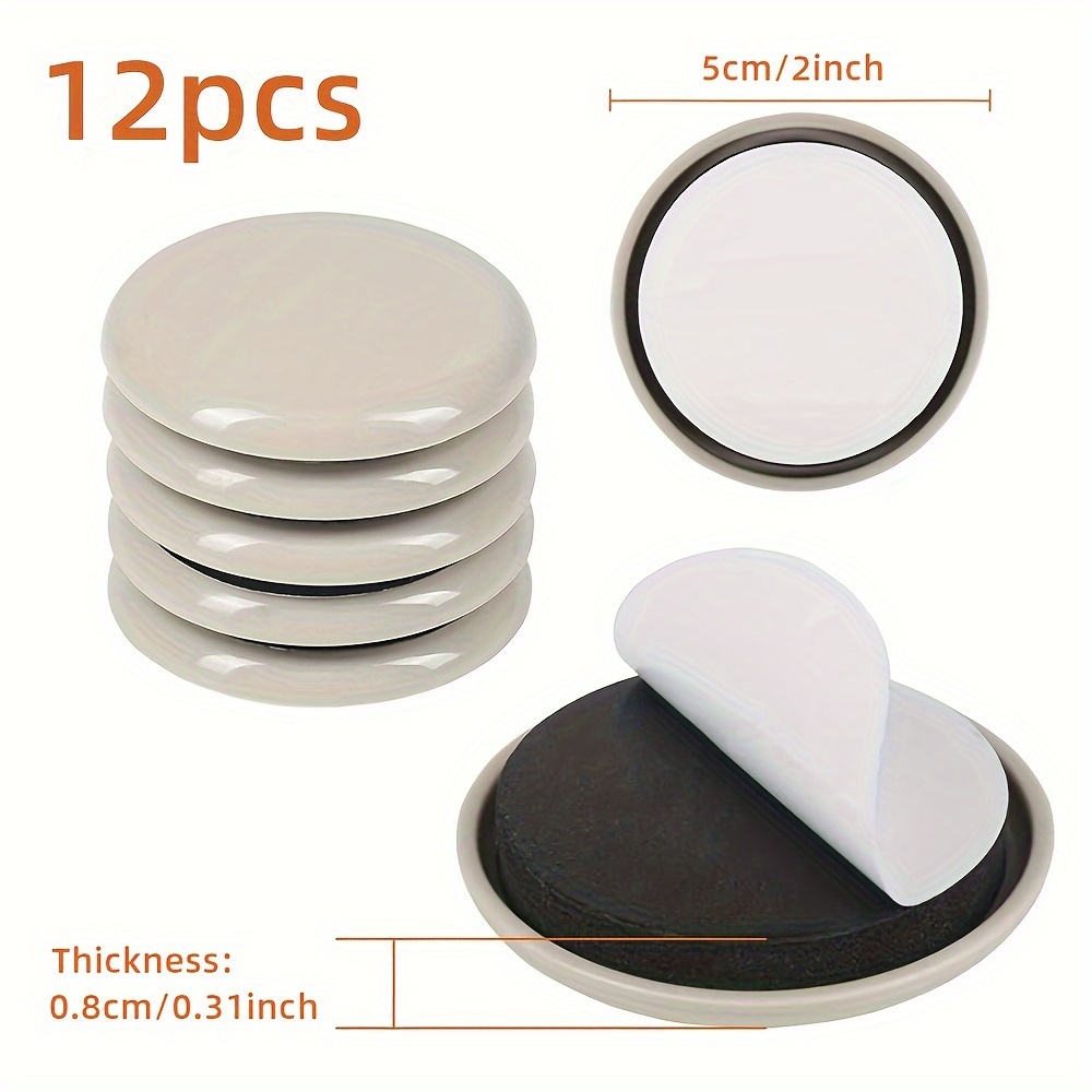 Image of 12pcs Furniture Sliders - Move Any Item Effortlessly & Protect Your Floors - For Carpet & Hardwood