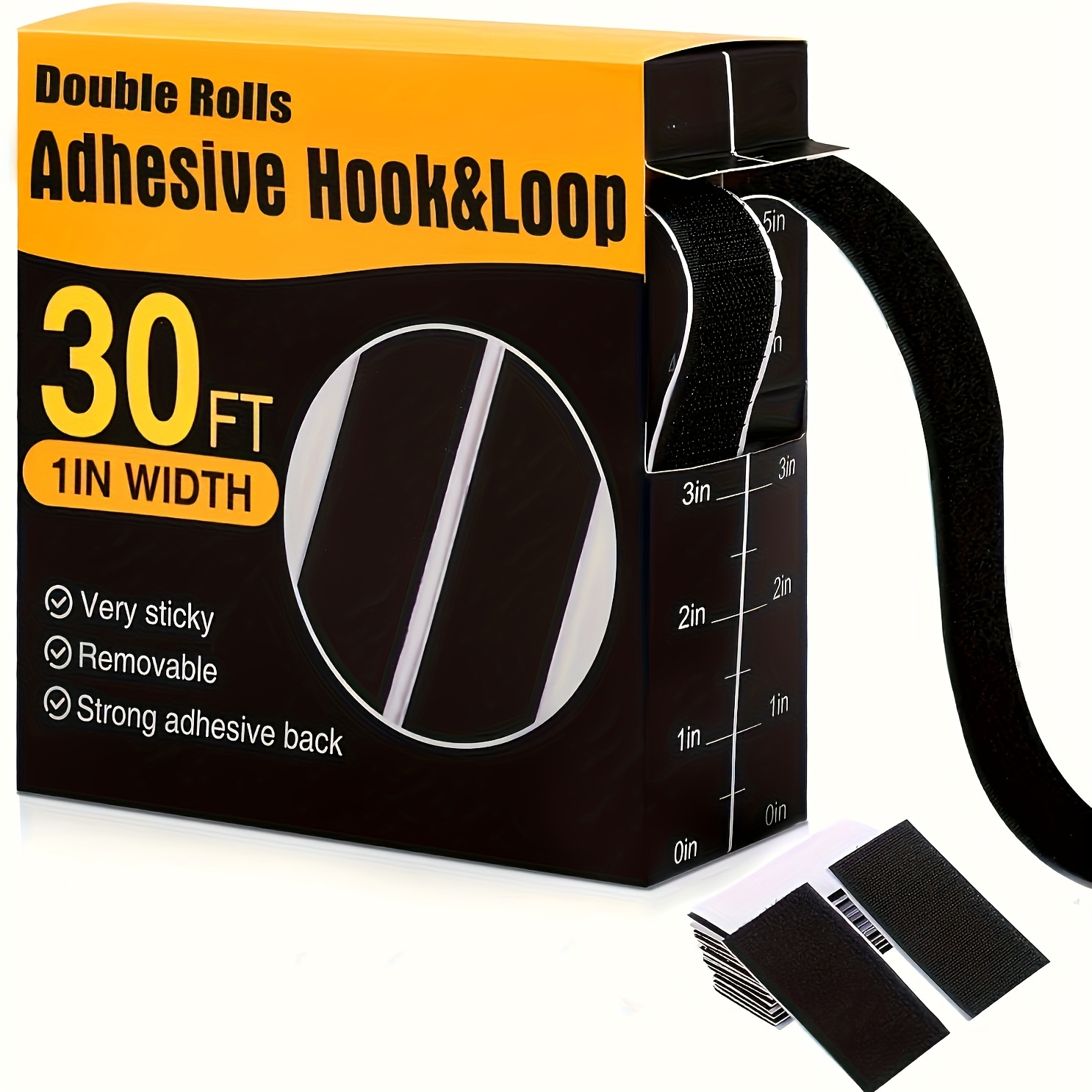 

Heavy-duty Nylon Hook Loop Tape, 30 Feet X 1 Inch, With Adhesive Backing - Ideal For Home, Office, School And Crafts, In