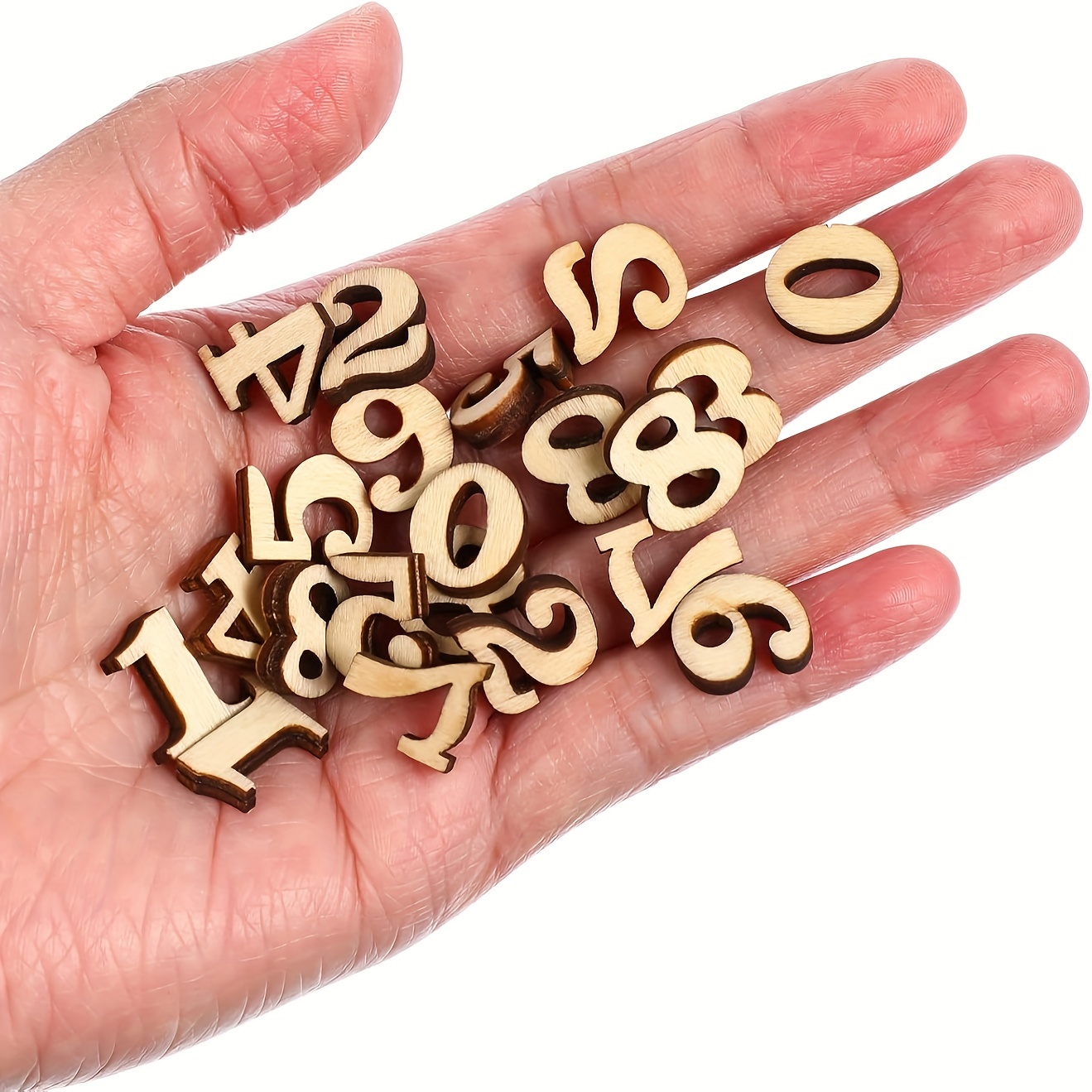 

100pcs Wooden 0-9, Blank For Scrapbooking, Diy & Educational