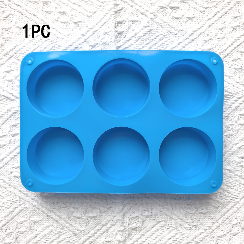 TEMU 1pc 6-hole Small Round Soap Silicone Mold Handmade Aromatherapy Candle Gypsum Epoxy Resin Soap Silicone Mold