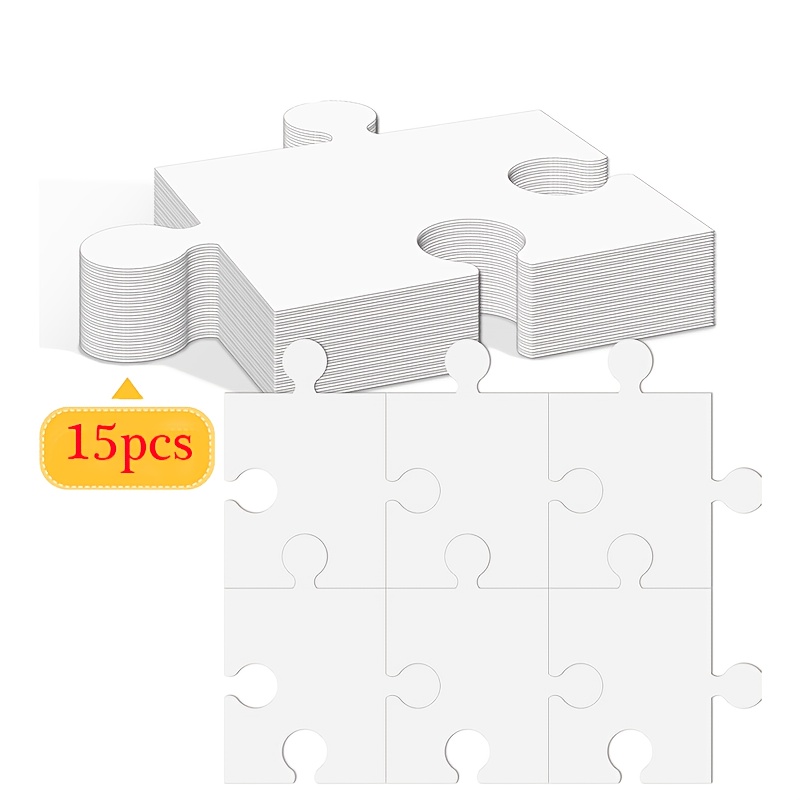 15pcs Blank Paintable Jigsaw Puzzles for Creative Fun