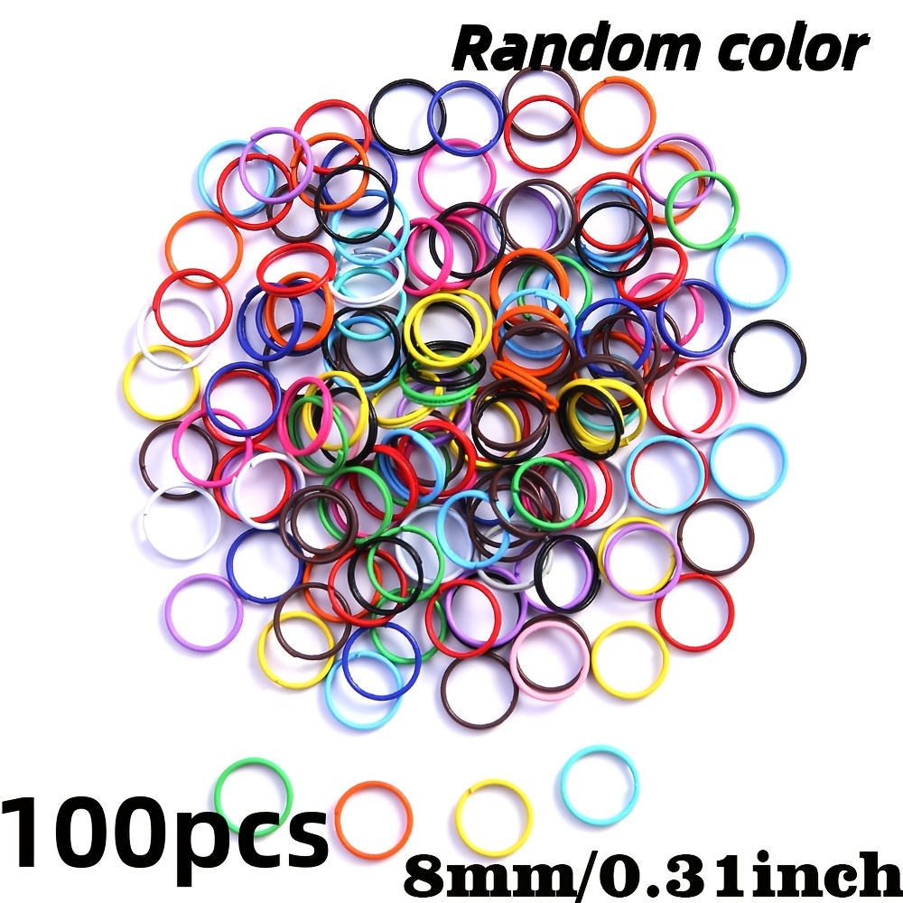 TEMU 100pcs 8/10Mm Anillos de Abiertos Dobles Pequeños Coloridos Pequeños Llaveros Anillos Funciones en Conectores para Joyería Collares Pulseras