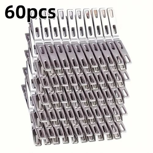 50 60pcs durable stainless steel clothespins non indoor and outdoor rust resistant clothespins suitable for laundry plants handicrafts durable metal clothespins laundry accessories clothespins clothes pins