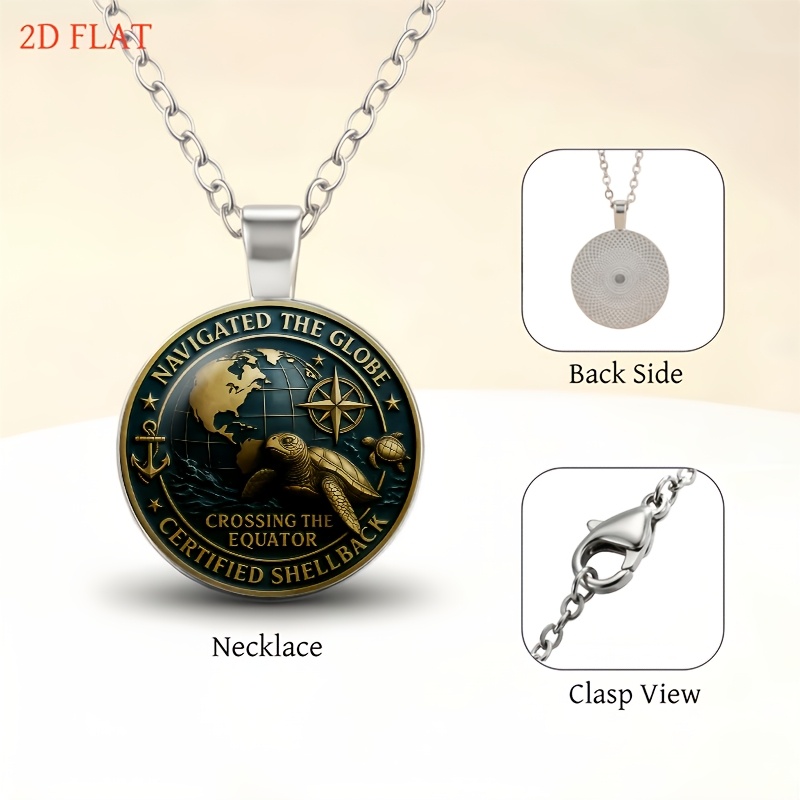 5pc Sea-Themed Ladies Jewellery Set with Turtle, Globe, Anchor & Compass