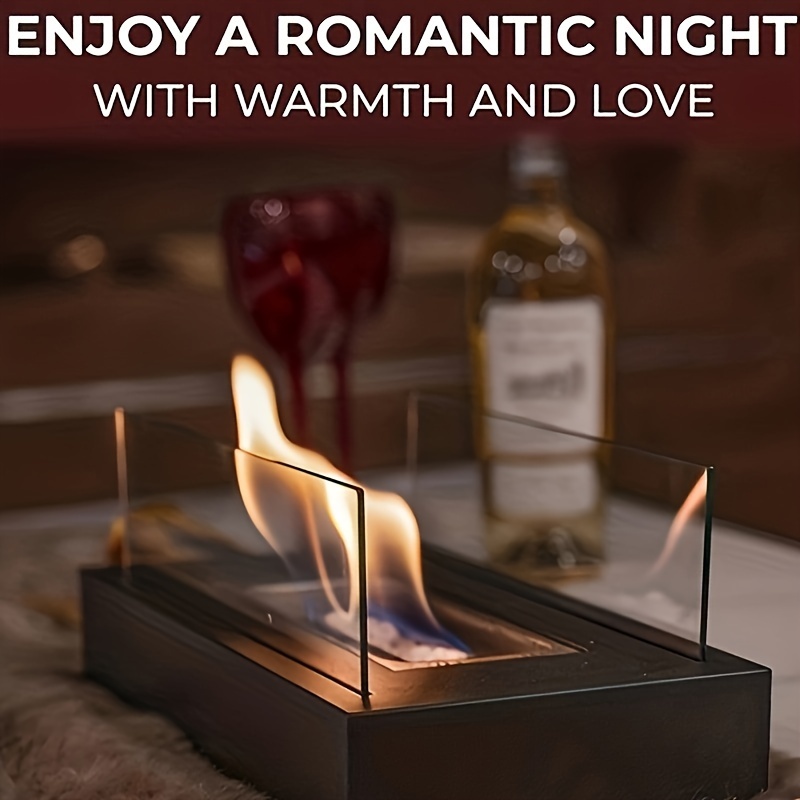 portable alcohol fireplace heater lamp   glass metal easy operation for dates parties   details 8