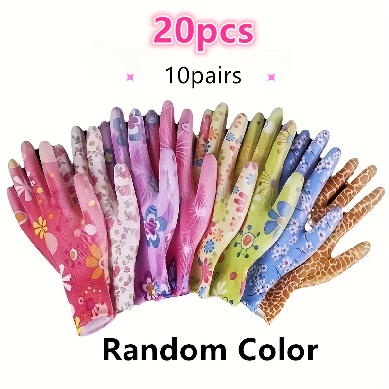 TEMU 20pcs Printed Gloves, Nylon Gloves, Women's Gloves, Men's Gloves, Gloves, Outdoor Gloves, Gloves