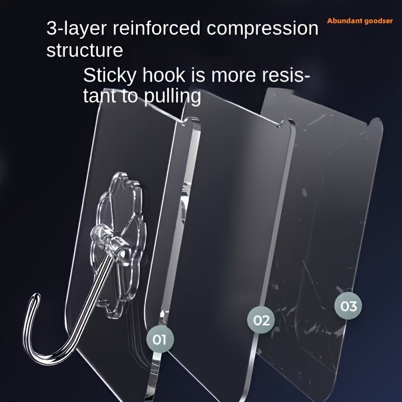 17 seamless and non perforated wall hooks metal and plastic self   hook holder suitable for keys hats towels for use in bathrooms bedrooms offices and kitchens   Product details 1