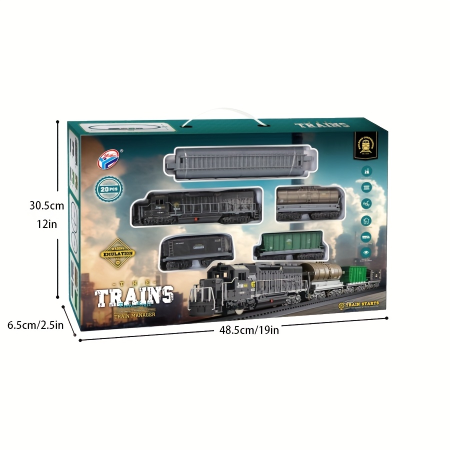 juguete tren eléctrico juego pista retro trenes requiere Temu