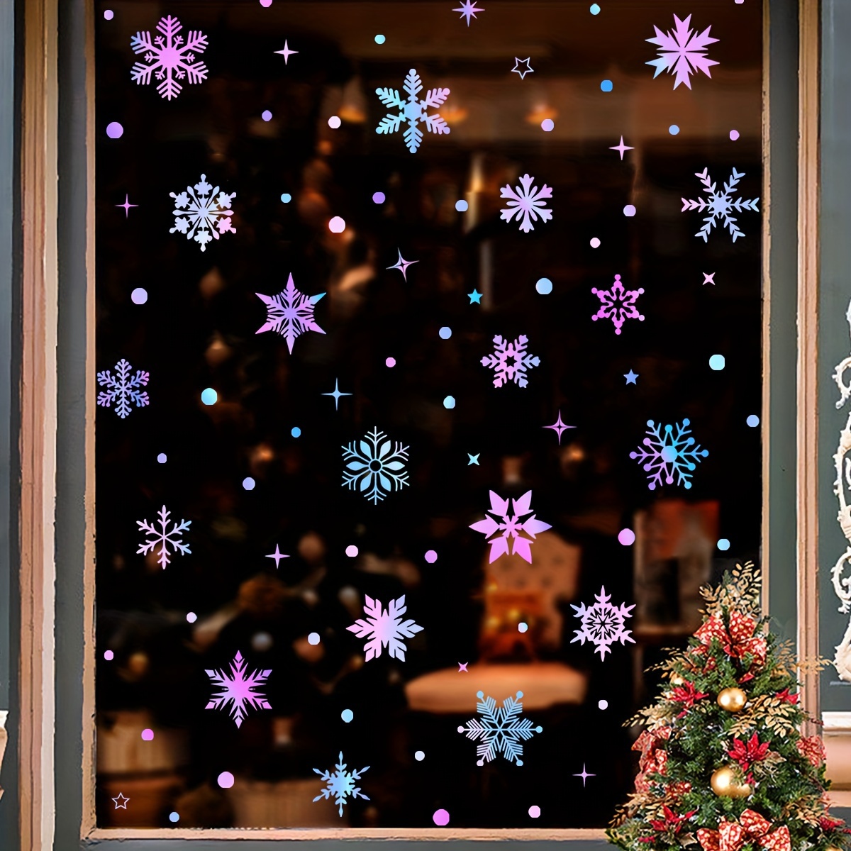 

[customer ] 1pc -the-dark Window Clings - Self-adhesive, Removable Pvc Decals For Christmas & Decor, Best For Christmas