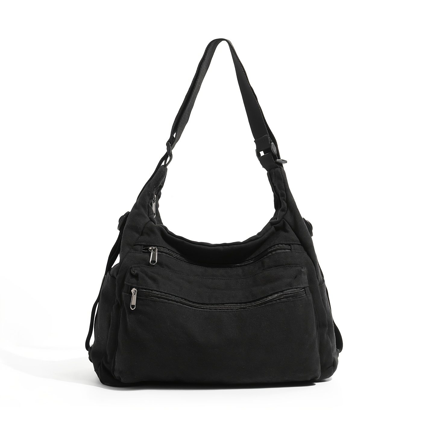 TEMU Multi-compartment Canvas Casual Backpack, Unisex Style College Student Class Bag, Travel Season Crossbody Bag, Worn As A Double-sided Backpack,