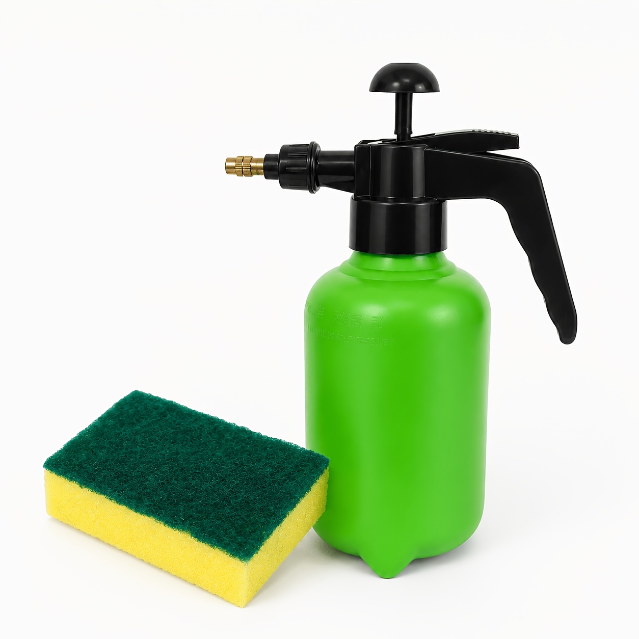 TEMU Pulvérisateur à mousse grande capacité 1L avec ensemble de nettoyage éponge, vaporisateur à pompe à pression manuelle avec buse réglable pour