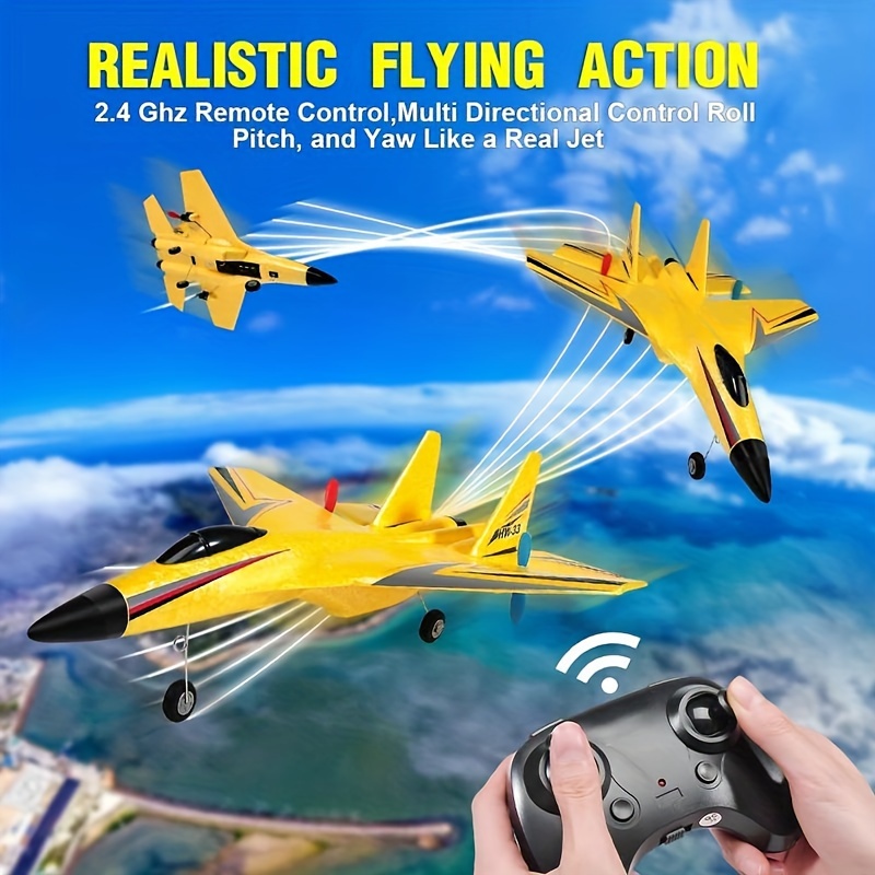 Su-Style Foam Remote Control Airplane: Fixed-wing Glider, SU-27 Cool Fighter Toy Model, HW-33 Is An Excellent Choice For Parent-child Interaction. With Dual-channel Design.