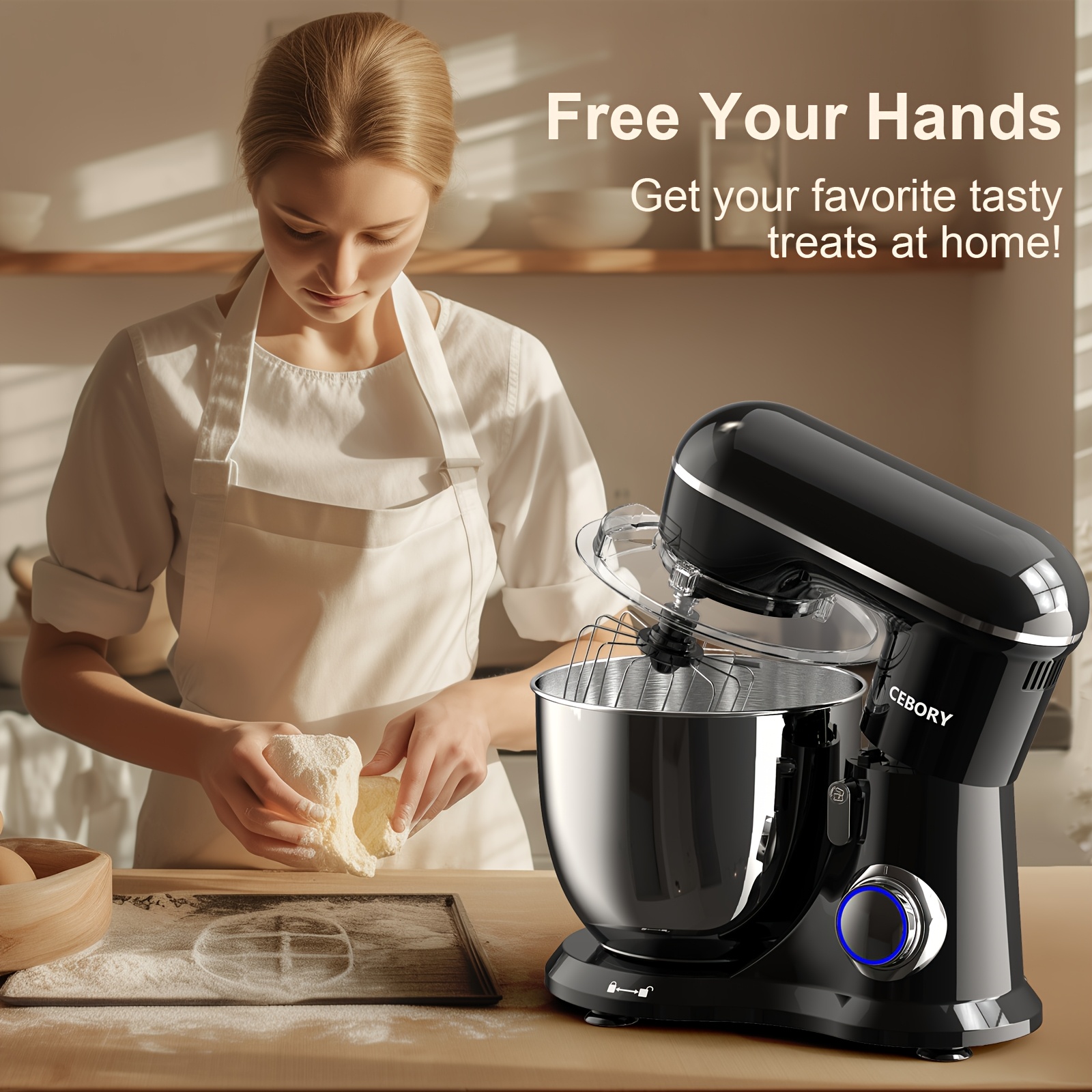 1200W 10-Speed 3-IN-1 Electric Stand Mixer