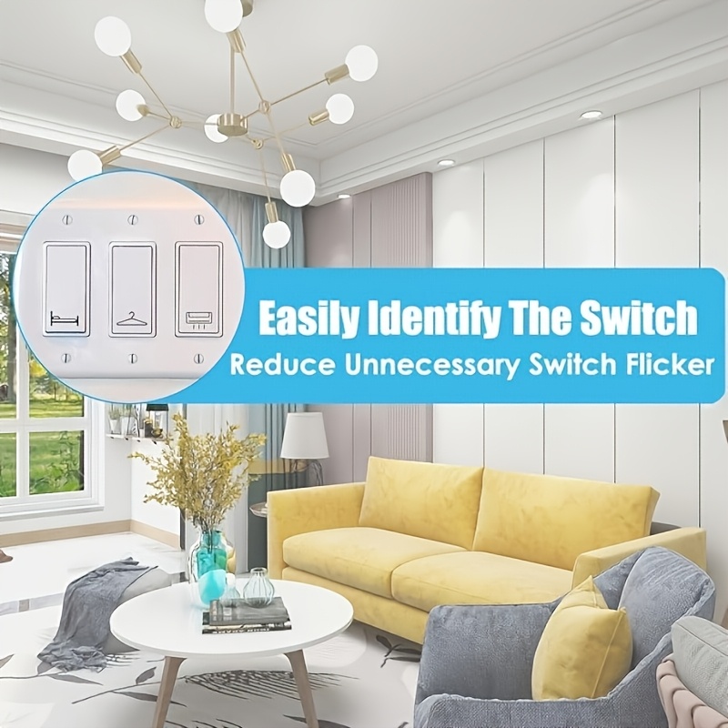 100pcs Self-Adhesive Switch Labels Set for Home Identification