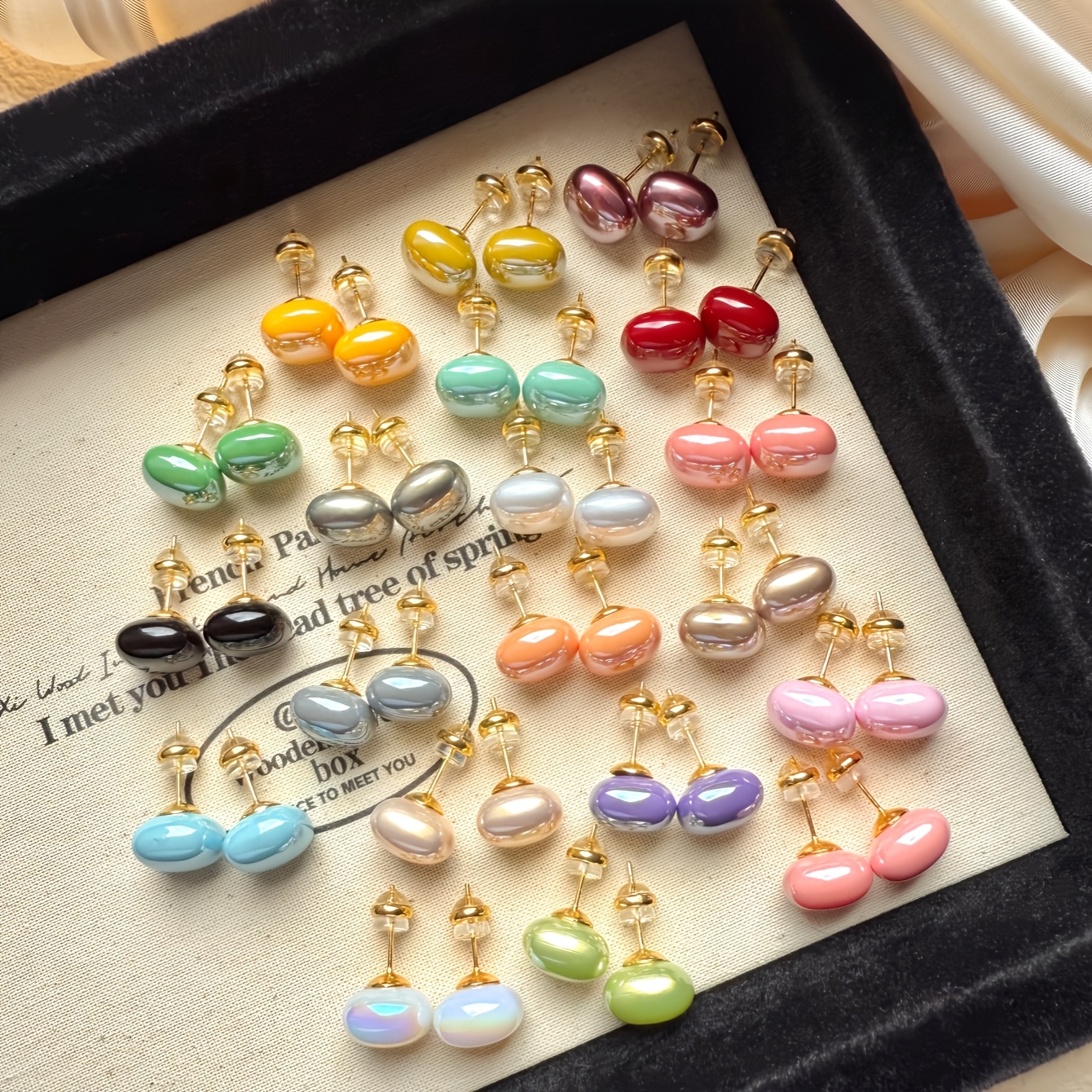ZHILIN Multicolor Retro Beaded Earrings, 20 Pairs Set