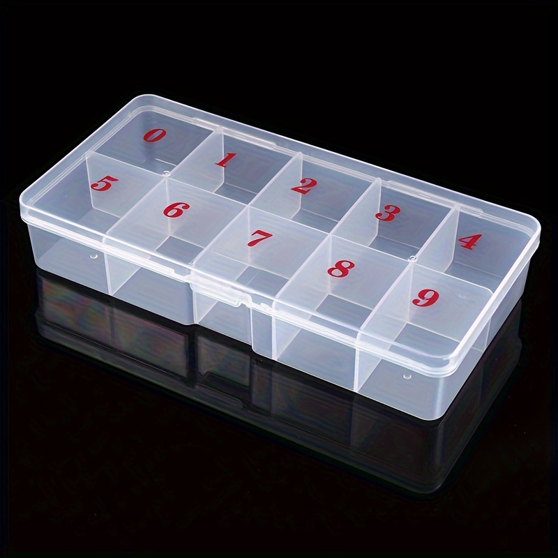 

Lusluking Acrylic Nail Tip Storage Box - Translucent Jewelry Organizer Case For False Nails, No Battery Needed