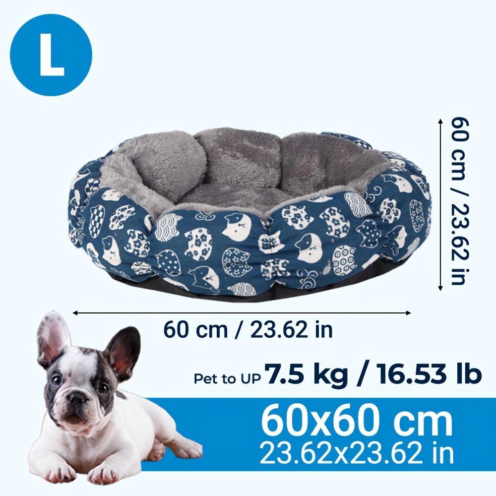 TEMU Tapis de Lit pour Chat Doux et Confortable Toutes Saisons, Universel pour Chats et Chiens - Coussin Rond en Peluche Lavable avec Base