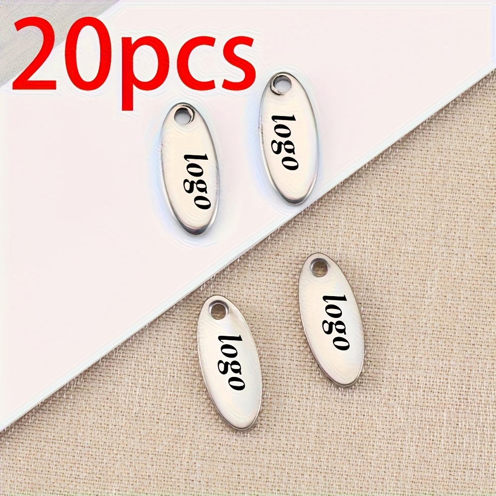 TEMU 20 Custom Engraved Oval Stainless Steel Pendants - Personalized Jewelry Accessories With , Suitable For Bracelets, Keychains, Nfc/rfid Tags -