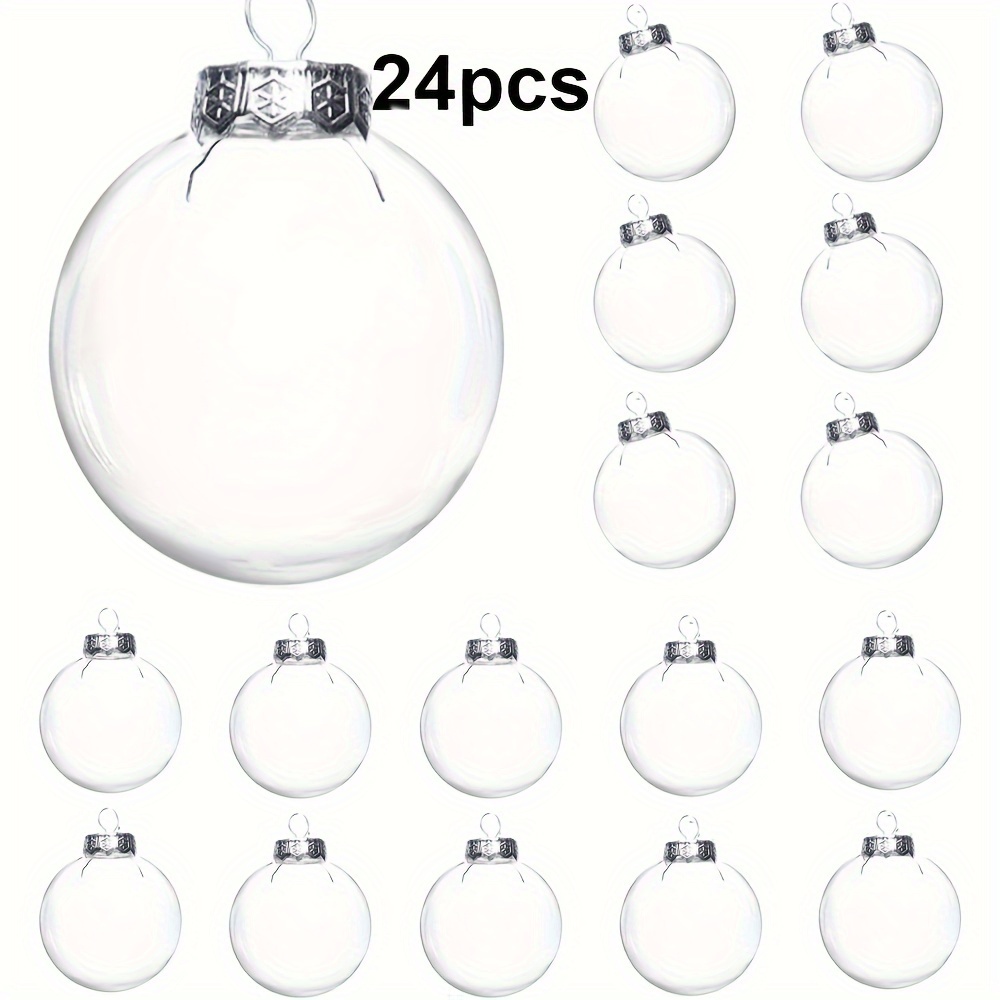 

Christmas Clear Plasitc Discs Ornaments, Clear Flat Fillable Hanging Ornament Ball Transparent Fillable Ornaments Balls For Diy Craft Projects Wedding Christmas Tree Home Decor