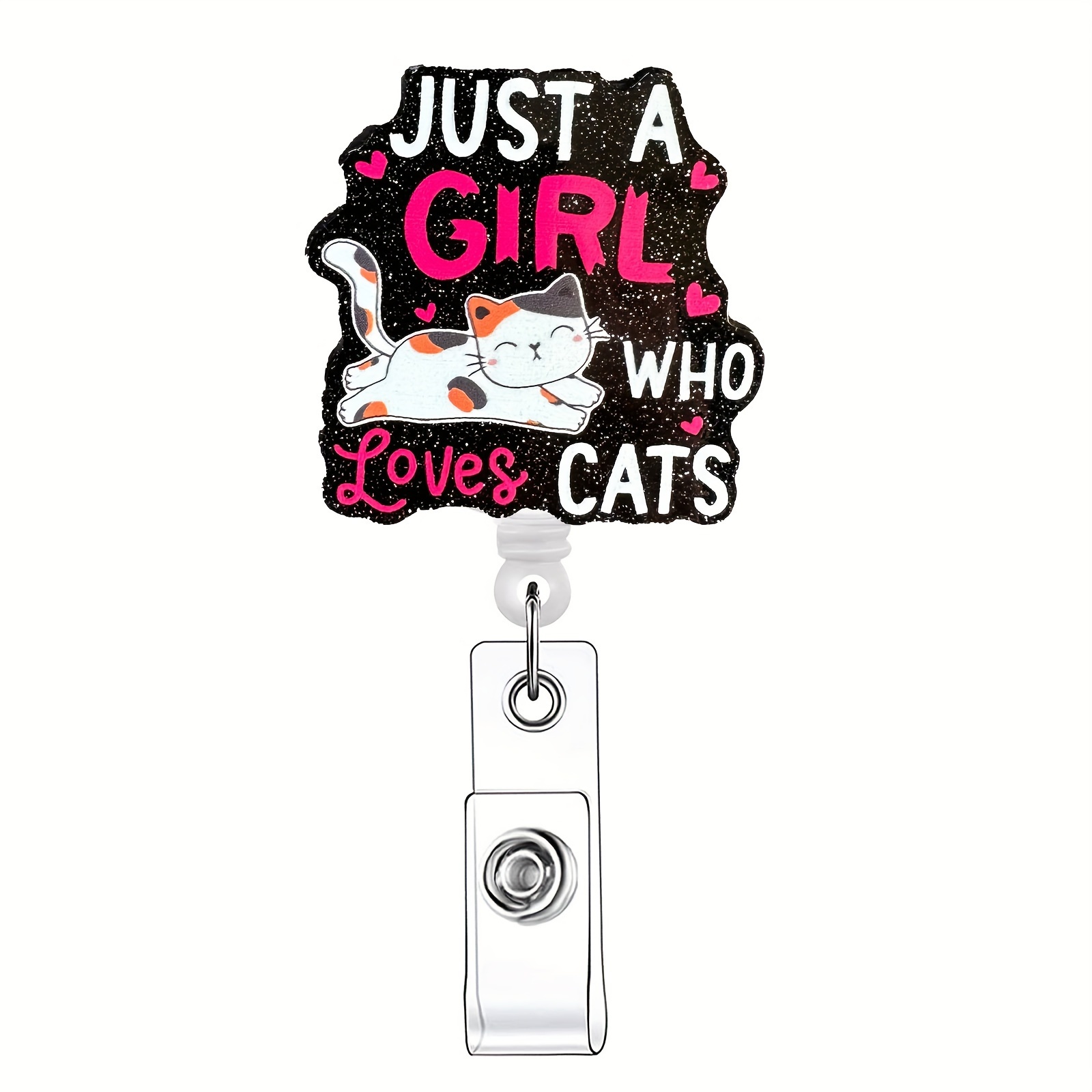 Cat Retractable Badge Reel Name Badge Holder Id Clip Nurse - Temu