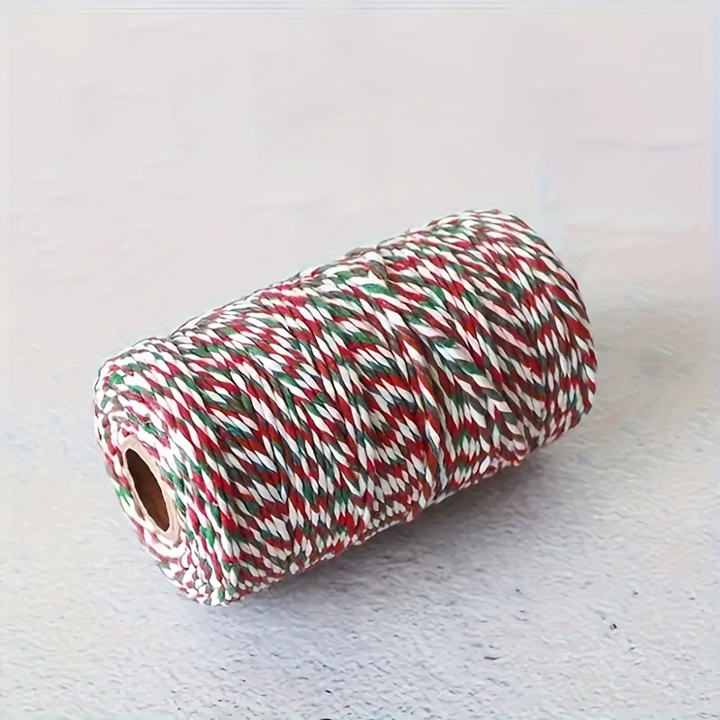 TEMU Christmas Craft Roll - 70 Yards, Tri- (/red/green), 2mm Thick Cord For & Diy Decorations, For Christmas