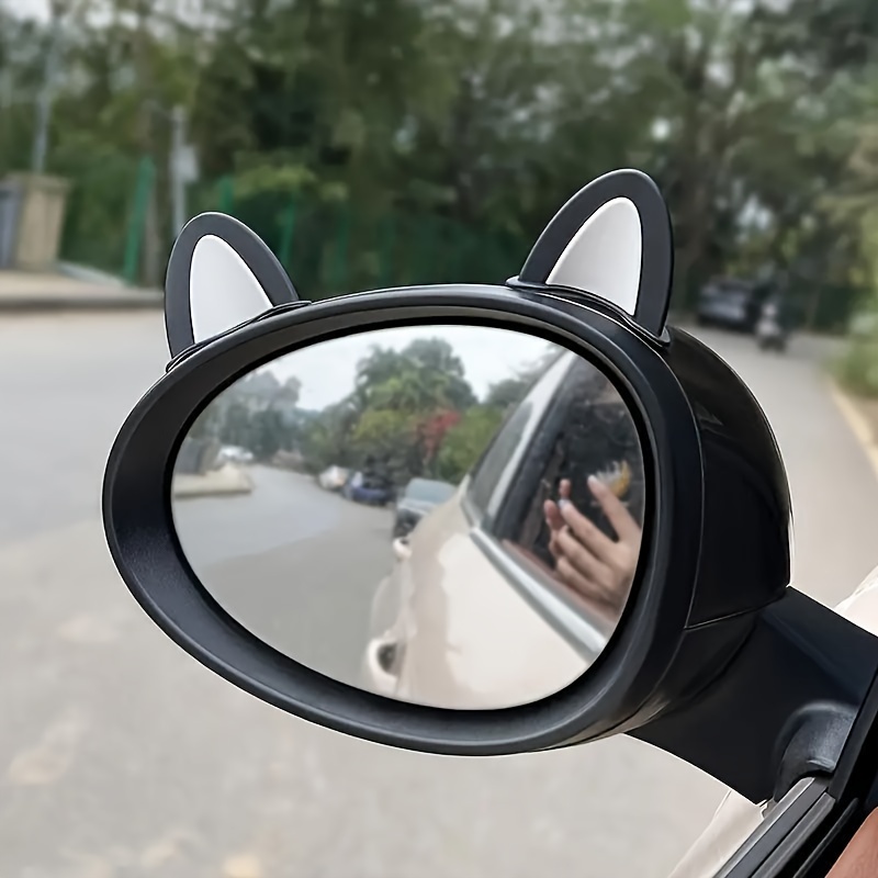 

2 Pieces Per Package Of Cat Ear-shaped Buns (mirror Not Included, ) Car Steering Wheel Decoration - Adhesive Dashboard Trim, Plastic Interior Car Trim.