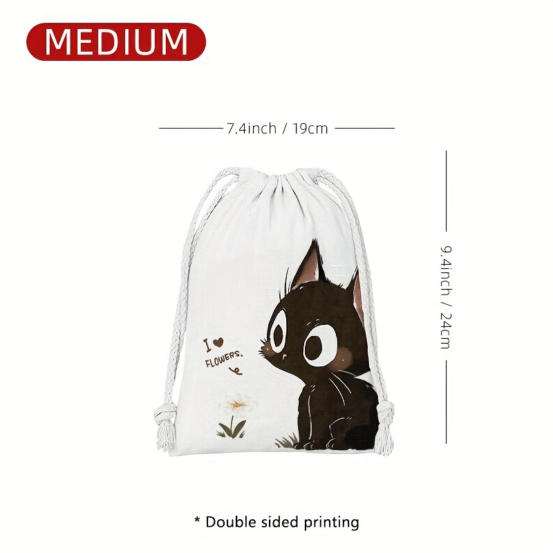 Cat Pattern Drawstring Storage Bag, Cosmetics And Jewelry Storage Pouch, Pouch Pocket For Travel, Cosmetics And Accessories Drawstring Bag,chrismas,halloween,christmas