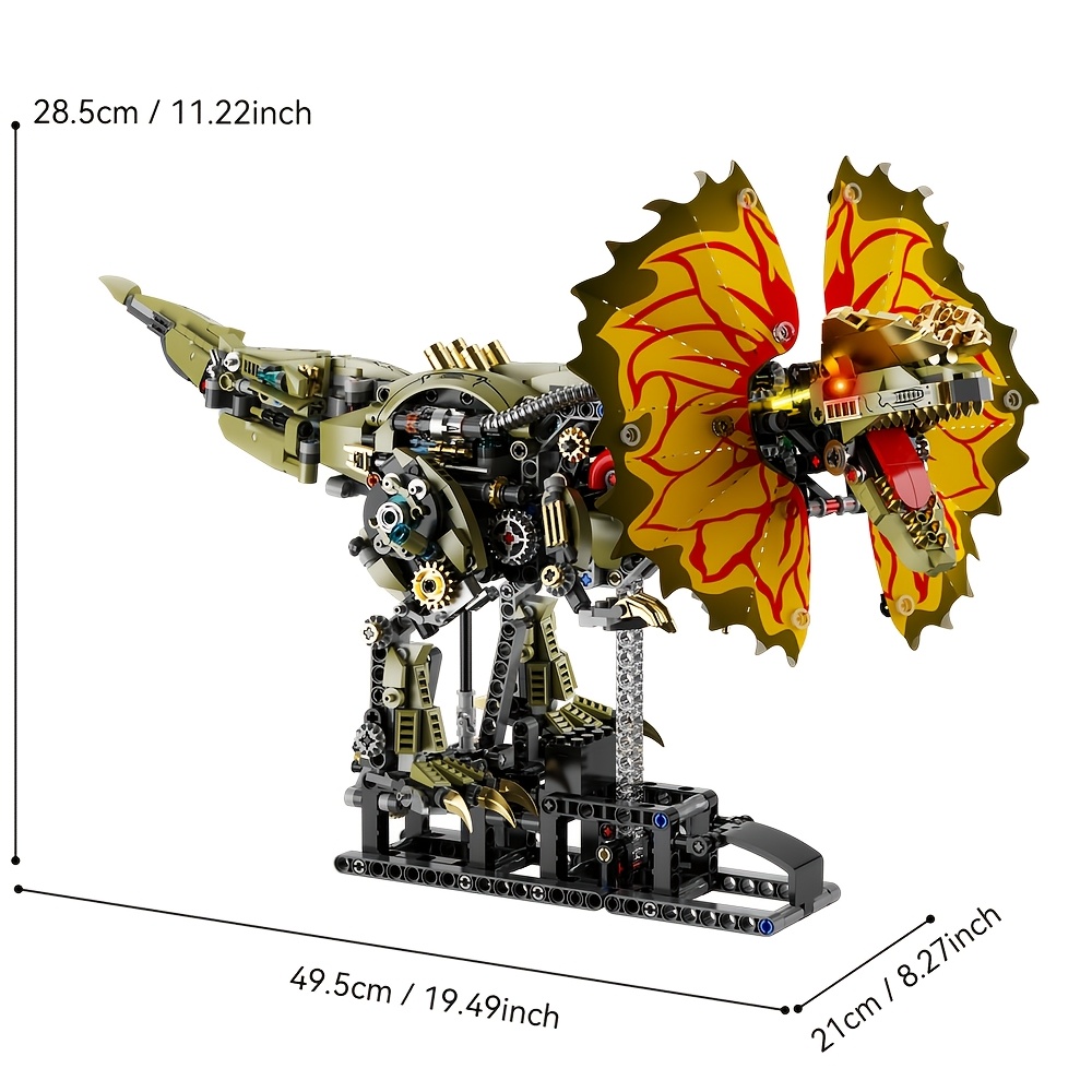 Dinosaur T-Rex Mechanical Linkage Building Blocks Set, STEM Gift