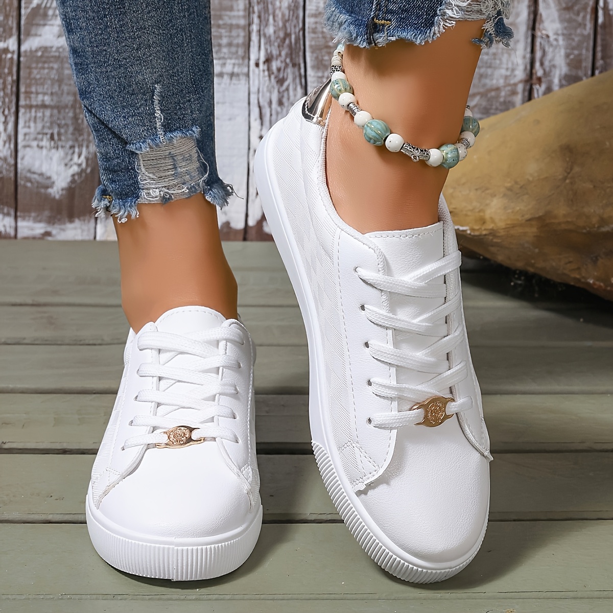 Zapato Deportivo Tenis Blancos Tela Mujer Zapatos Deportivos