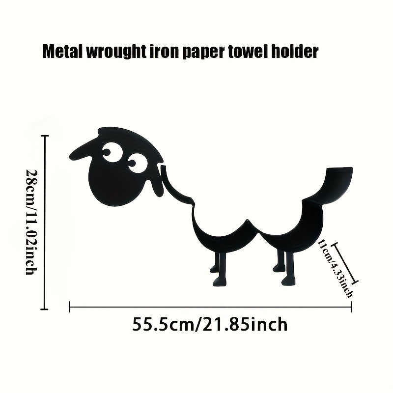 Image of Black Sheep Metal Toilet Paper Holder – Space- Bathroom Decor With 8 Extra Storage Rolls, Freestanding Design, Corrosion-resistant For Durability, Bathroom Accessory, Christmas Decor
