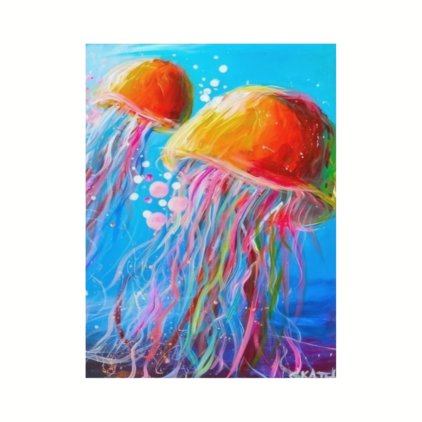 Canvas Poster Fantastic Art Jelly Fish Art Coral Print Jewel - Temu Canada