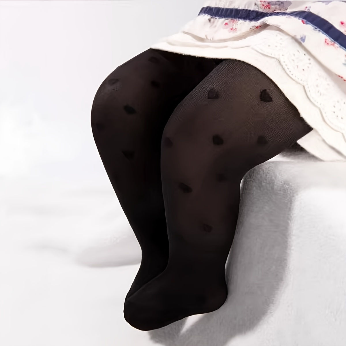 E-shop 1er-Pack Herz-Print Frühling/Sommer Ultra-dünne Atmungsaktive Hautfreundliche Mädchen-Leggings