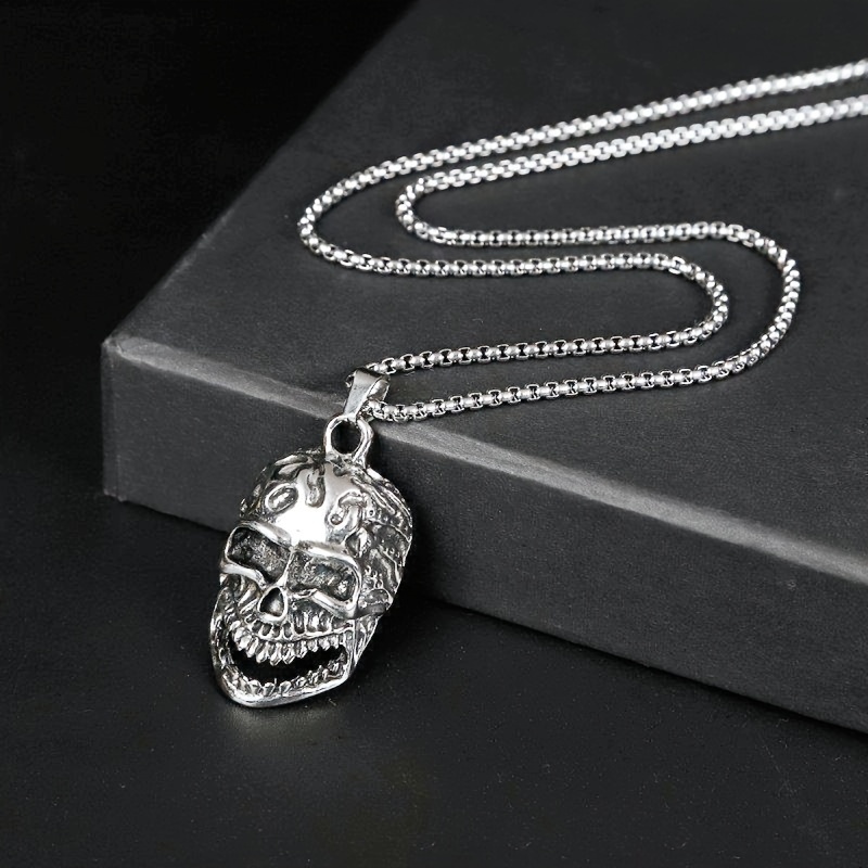 Punk pendant Halloween outlet skull titanium steel man